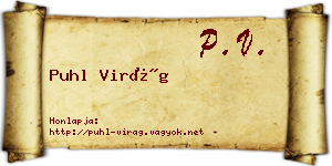 Puhl Virág névjegykártya